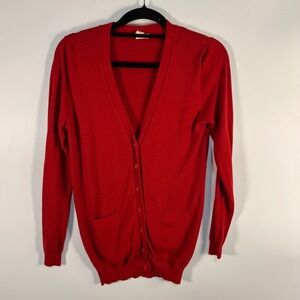 Needle & Thread Red V-Neck Button Front Cardigan Sweater Small cottagecore cozy